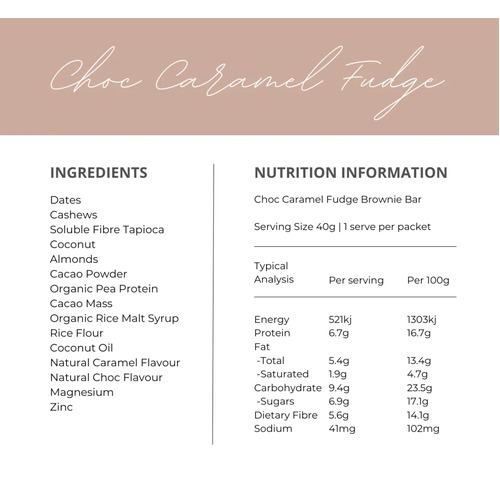 Choc Caramel Fudge Brownie - Vegan Protein Bar