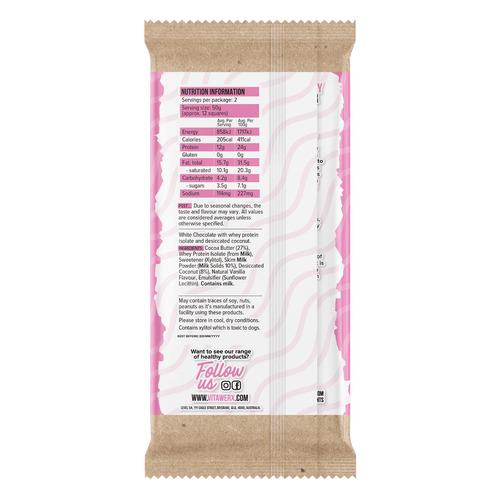 Protein White Chocolate Coconut Rough Bar (100g)