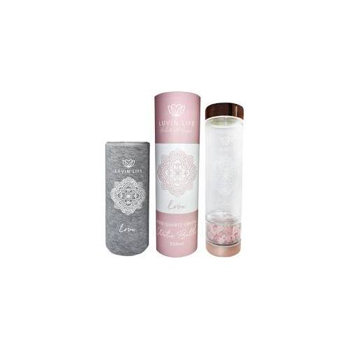 Luvin Life Rose Quartz Water Bottle 550ml