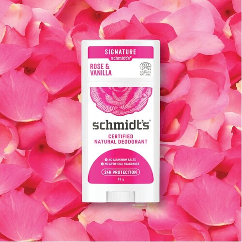Schmidts Deodorant Stick Rose + Vanilla (75g)