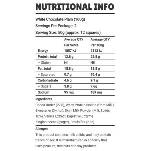 Protein White Chocolate Bar (100g)