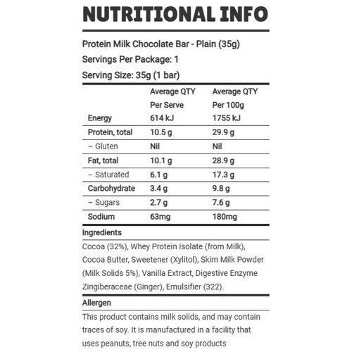 Protein Milk Chocolate Bar (35g)