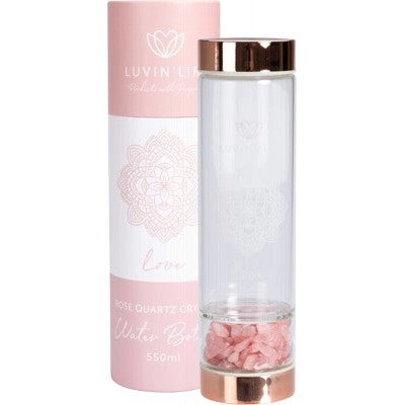 Luvin Life Rose Quartz Water Bottle 550ml