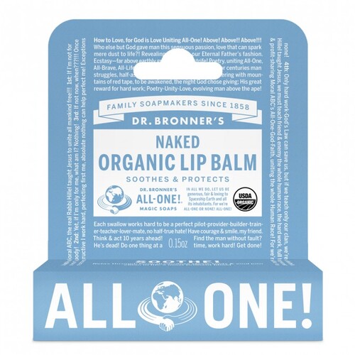 Naked Organic Lip Balm 4g  by DR. BRONNERS