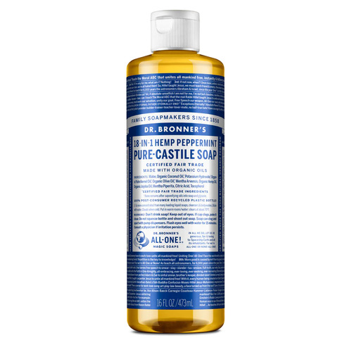 PURE-CASTILE LIQUID SOAP Peppermint 473ml  by DR. BRONNERS