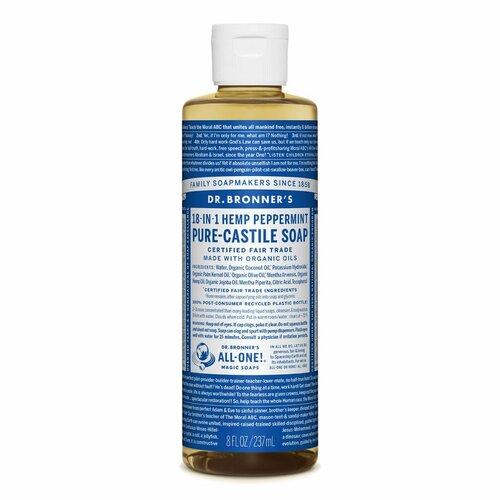 Organic Peppermint Hemp Pure-Castile Liquid Soap 237mL by Dr. Bronner's