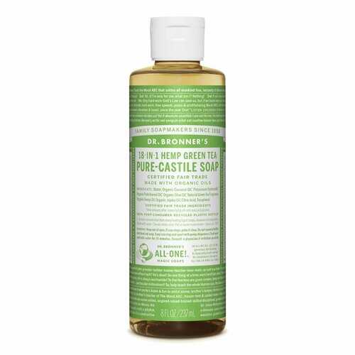 Organic Green Tea Hemp Pure-Castile Liquid Soap 237mL by Dr. Bronner's