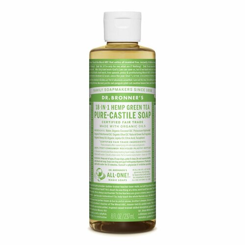 Organic Green Tea Hemp Pure-Castile Liquid Soap 237mL