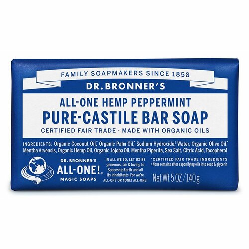 Peppermint Bar Soap 140g by Dr. Bronner's