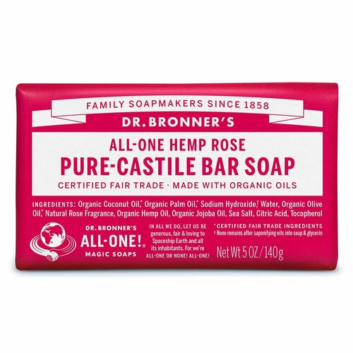 Organic Rose Bar Soap 140gram by Dr. Bronner's