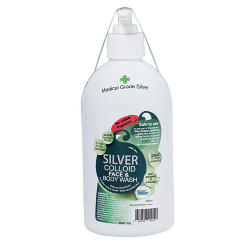Silver Colloid Face & Body WashFragrance Free 500ml by Silver Health Colloid