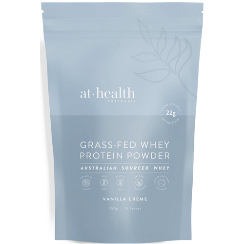 Grass-Fed Whey Protein Concentrate - Vanilla Crème 450g by At Health Australia