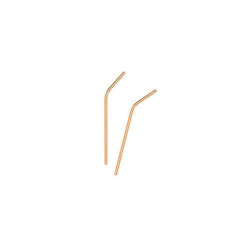 Strainless Steel Drinking Straws Rose Gold Bent Single