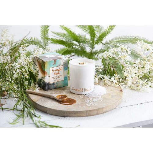 Wood Wick Soy Candle 50hr+ Sea Shells by Emerald Beach Candles