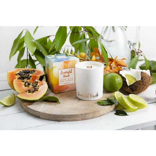 Wood Wick Soy Candle 50hr+ Tropical Sunset by Emerald Beach Candles