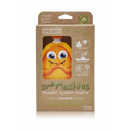 LITTLE MASHIES Reusable Pouch Orange x2 by LITTLE MASHIES