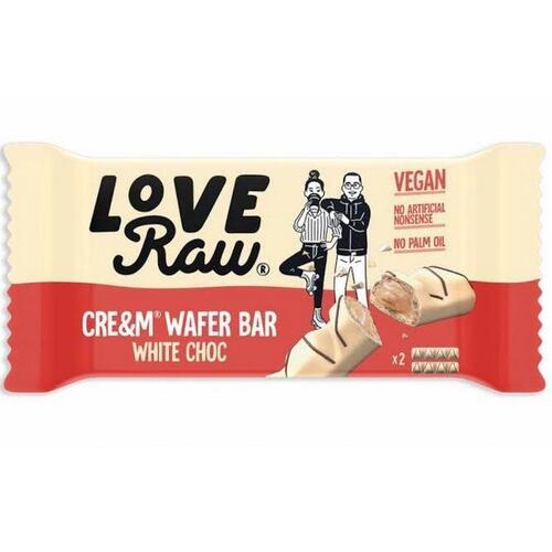 Love Raw cream wafer white choc 2x22.5g by Love Raw 