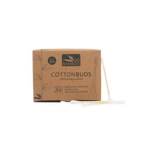 Cotton Buds 200 100% Biodegradable by GO BAMBOO