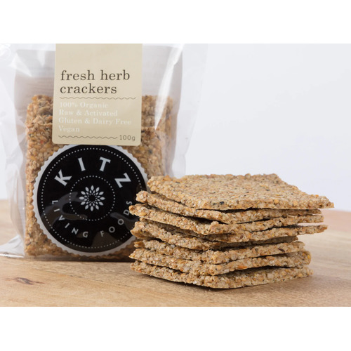 Kitz Fresh Herb Crackers 100g by Kitz Living Foods