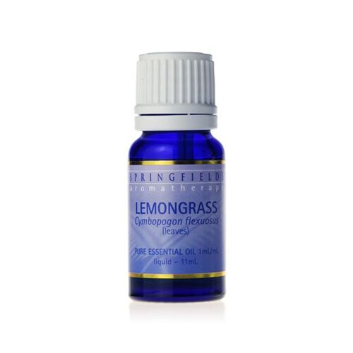 Lemongrass Essential Oil Certified Organic 11ml by Springfields