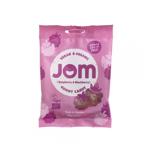  Vegan Gummy Candy Raspberry & Blackcurrant 70g by Jom