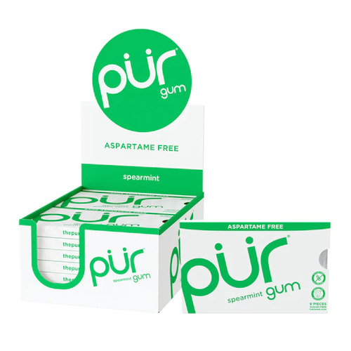 PUR Spearmint Gum Aspartame Free (9pc)