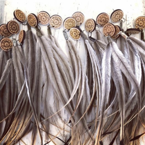 Emu Feather Earrings Studs 15mm
