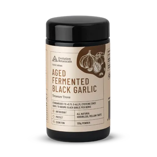 Aged Fermented Black Garlic 120g  by Evolution Botanicals 