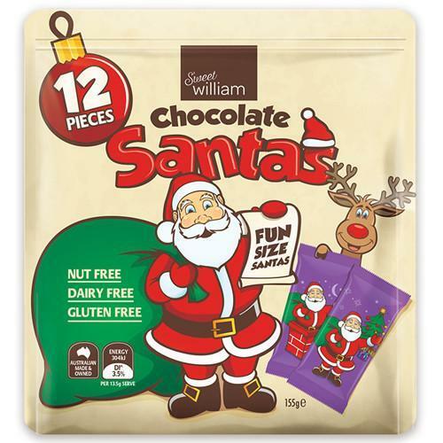 Sweet William Chocolate Santa 12 pack 155g