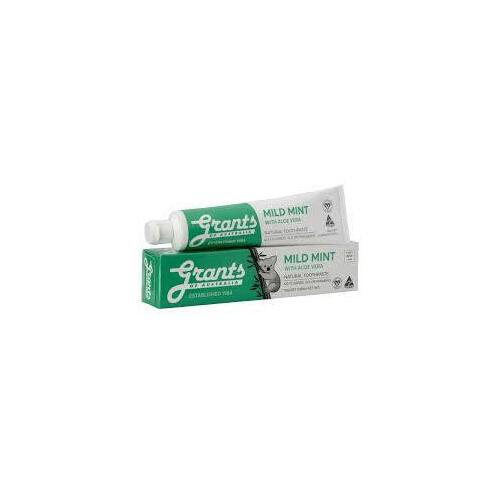 Mild Mint with Aloe Vera Toothpaste 110g by Grants of Australia