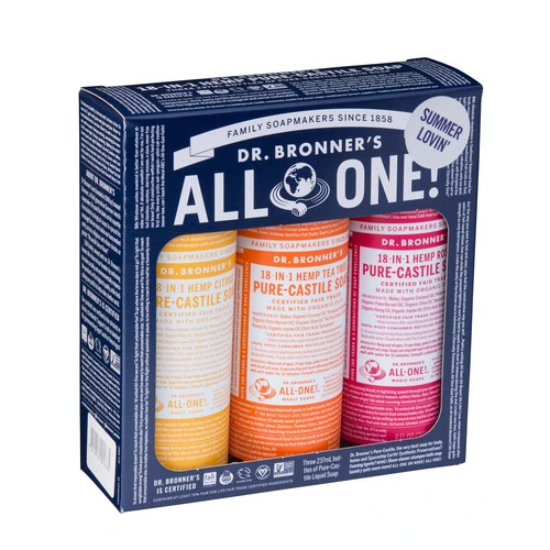 Summer Lovin' Gift Box - Citrus, Tea Tree & Rose Castile Liquid Soap