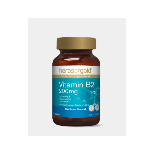 VITAMIN B2 200MG 60 Tablets by Herbs of Gold