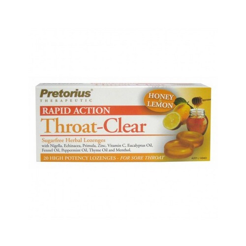 Throat Clear Honey & Lemon 20 Pastilles