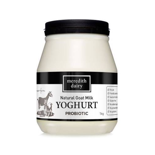 Meredith Dairy Natural Goat Milk Yoghurt Black Lid 1kg by MEREDITH DAIRY