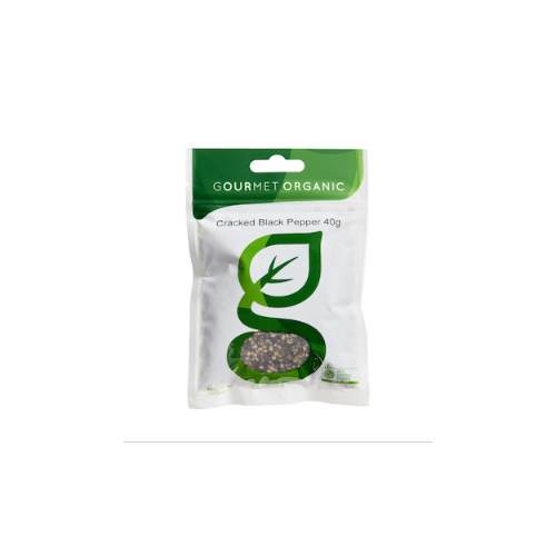 Pepper Black Cracked 40g by Gourmet Organics