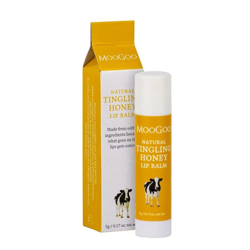 Natural Tingling Honey Lip Balm 5g by MooGoo Skin Care