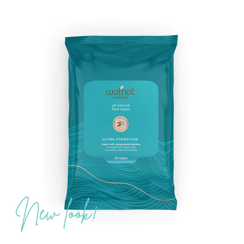 Ultra-Hydrating Facial Wipes (25pk) by WOTNOT