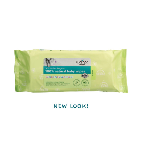 100% Natural Baby Wipes (70pk) by WOTNOT