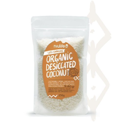 Desiccated Coconut - Certified Organic 250g Pouch by Niulife