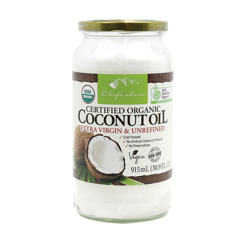 Certified Organic Coconut Oil Extra Virgin (915ml) by Chef's Choice