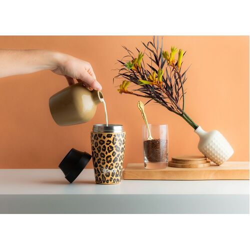 Cheeki Stainless Steel Coffee Mug Leopard 350ml