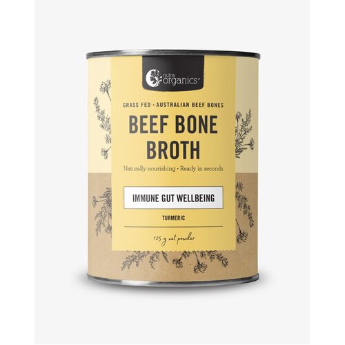 Beef Bone Broth Powder Turmeric 125g by Nutra Organics