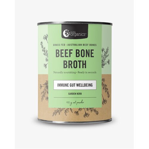 Beef Bone Broth Powder Garden Herb Flavour 125g by Nutra Organics