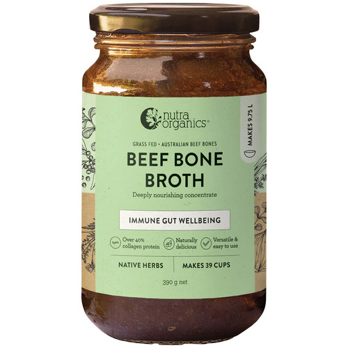 Beef Bone Broth Concentrate Herb and Garlic 390g by Nutra Organics