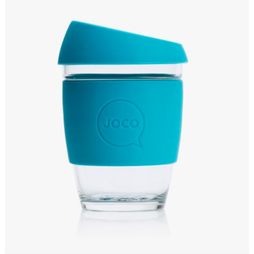 JOCO Reusable Glass Cup Blue 354ml