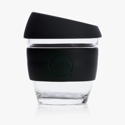 Glass Re-Usable Cup - Black - 8oz/236ml