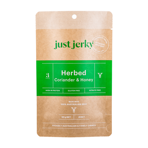 Herbed Beef Jerky - Coriander & Honey (GF 25g) by Just Jerky