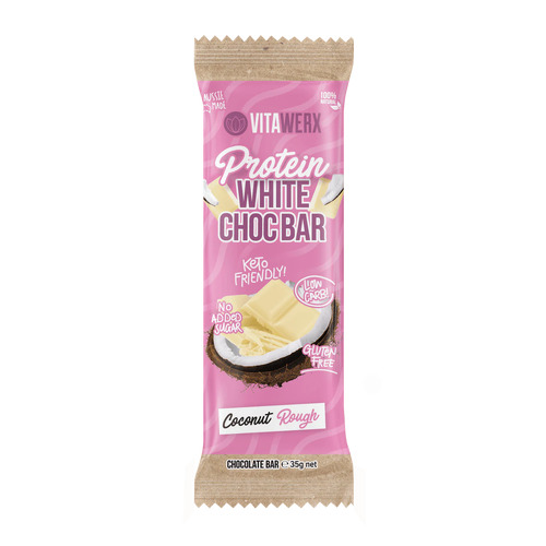 Protein White Chocolate Coconut Rough Bar (35g) by VITAWERX