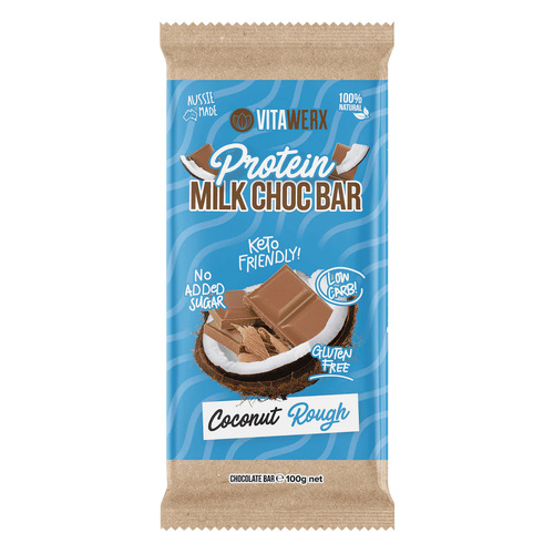 Protein Milk Chocolate Bar - Coconut Rough (100g)