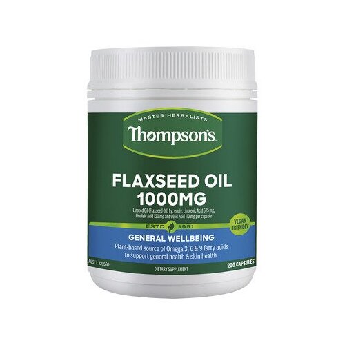 Flaxseed Oil 1000mg Vegi-Caps 200 by Thompson's